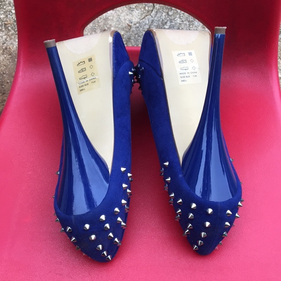 Blue with Spikes heels 5 1/2 with 1 inch platform - Picture 5 of 6